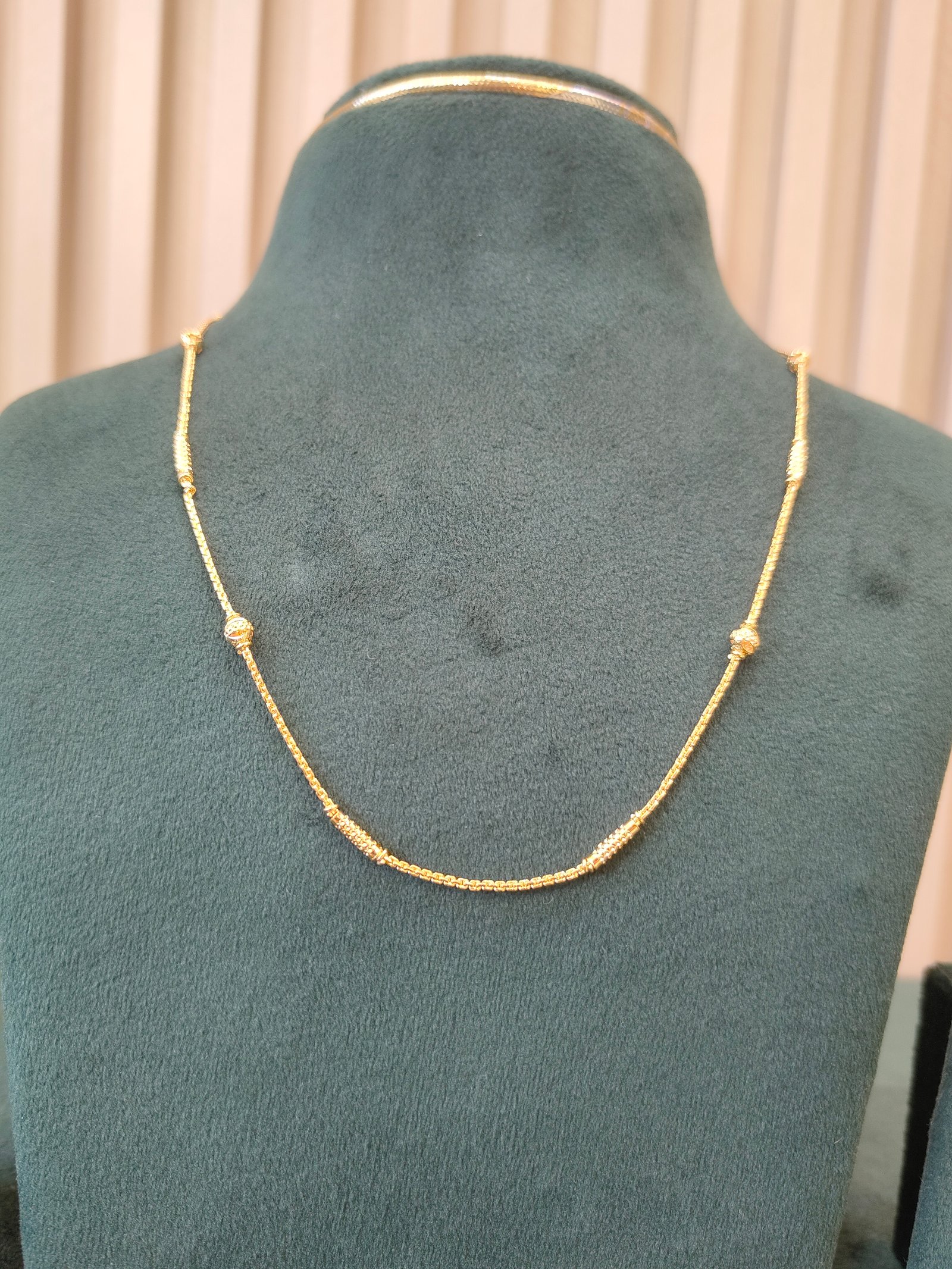 Radiant Bead Gold Chain