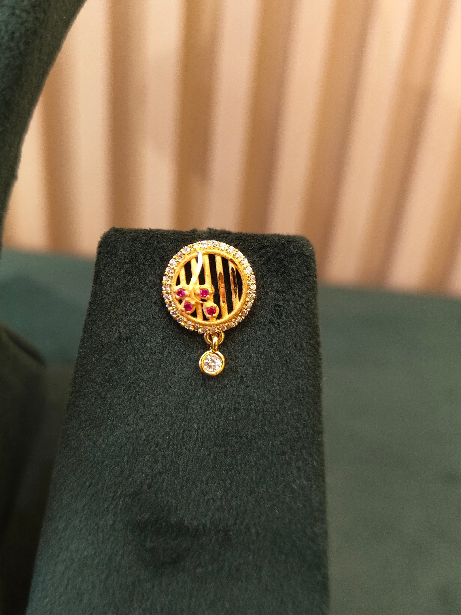 Floral Gold Pendant and Earrings Set