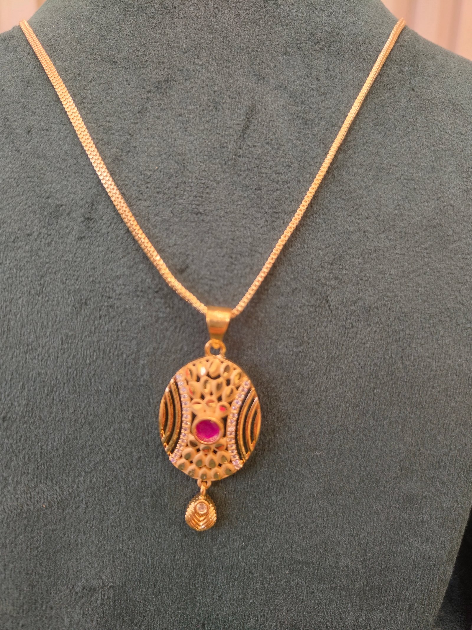 The Dazzling Gold Pendant and Earrings Set