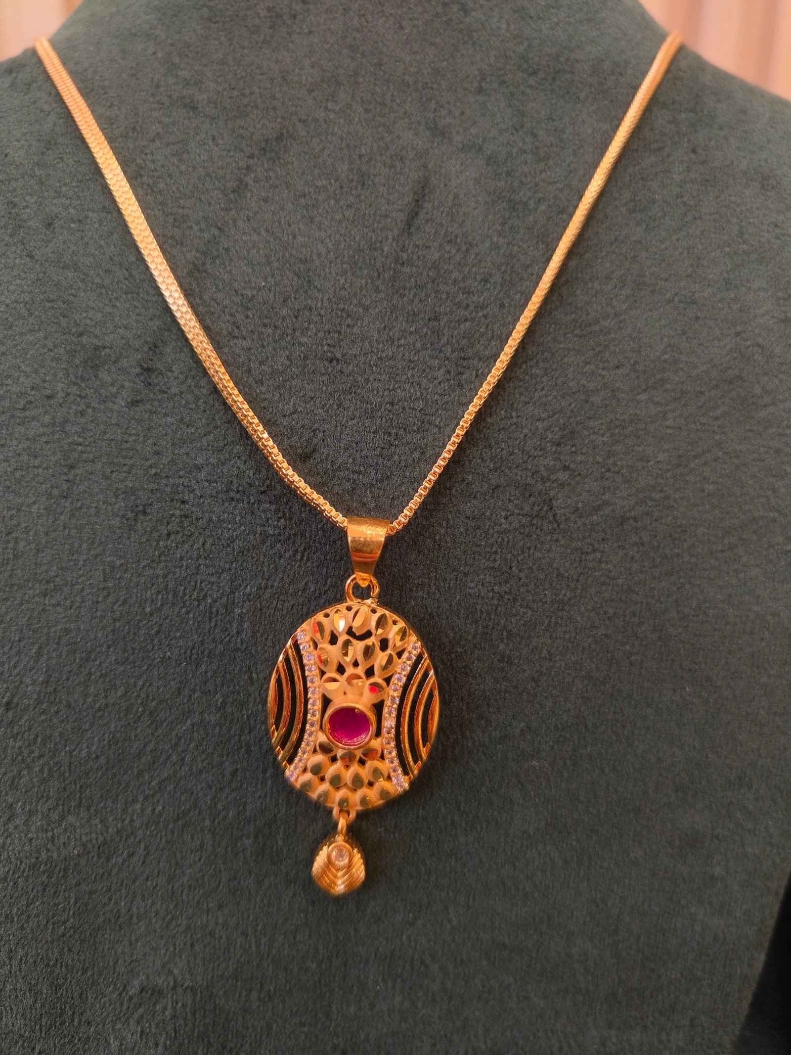 The Dazzling Gold Pendant and Earrings Set