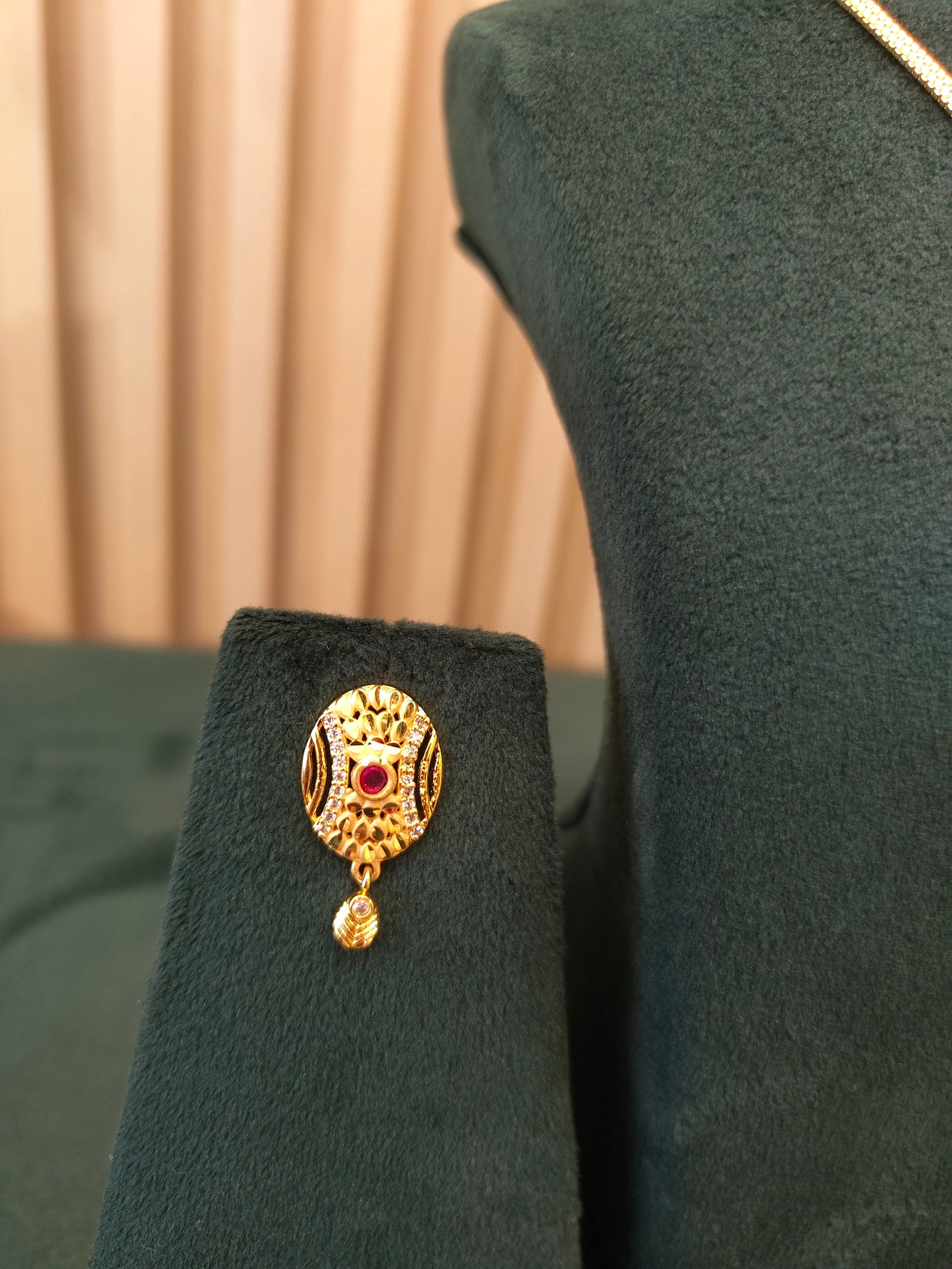 The Dazzling Gold Pendant and Earrings Set