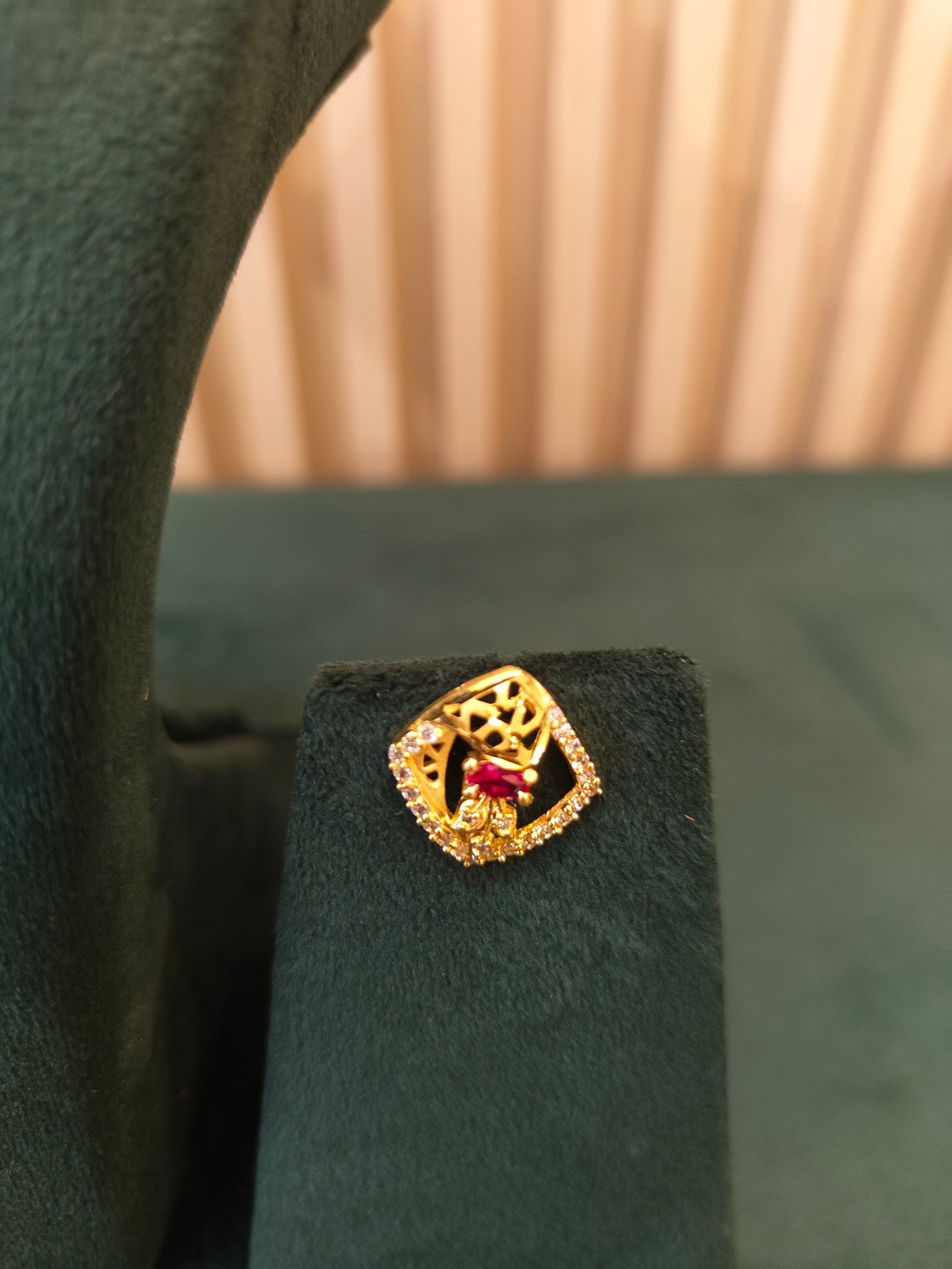 Chic Radiant Ruby Pendant and Earrings Set