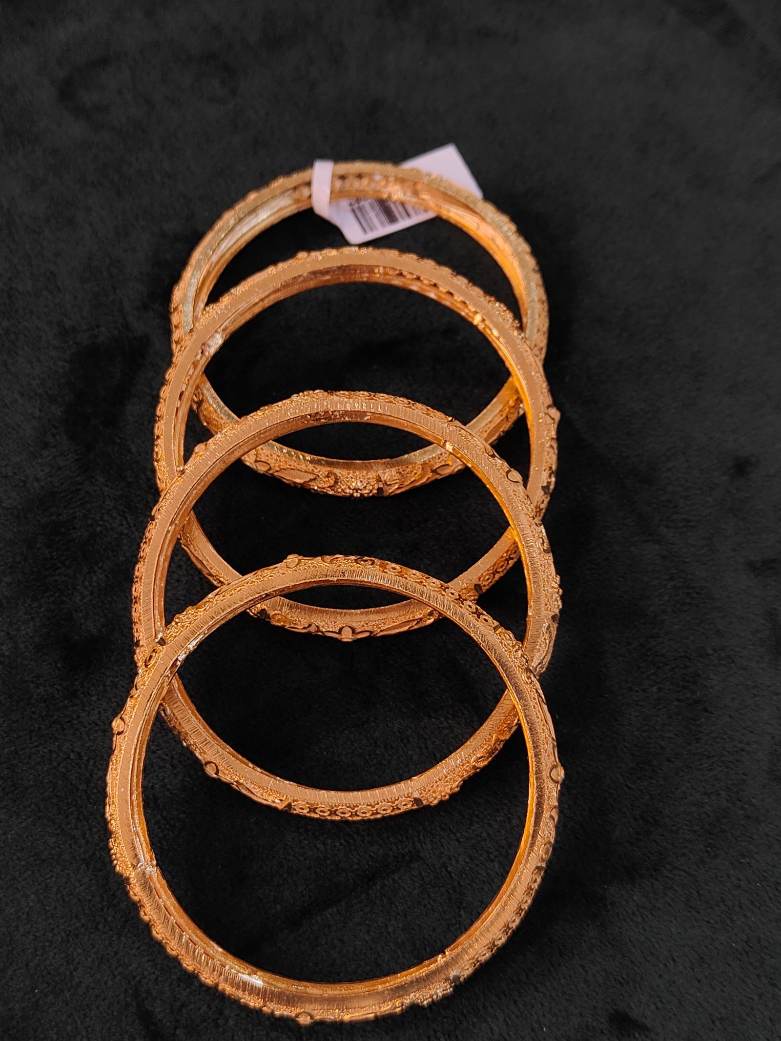 Flower Carving Gold Bangles